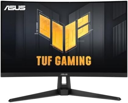 ASUS TUF Gaming VG27VH1B 27” Curved Monitor, 1080P Full HD, 165Hz (Supports 144Hz), Extreme Low Motion Blur, Adaptive-sync, FreeSync Premium, 1ms, Eye Care, HDMI D-Sub, BLACK : Electronics