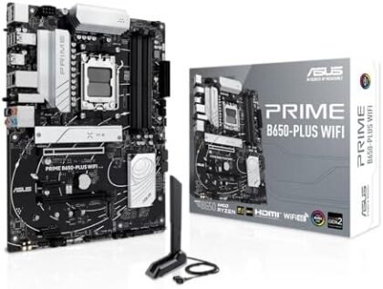 ASUS Prime B650-PLUS WiFi AMD B650 AM5 Ryzen™ Desktop 9000 8000 & 7000 ATX Motherboard, DDR5, PCIe 5.0 M.2, 2.5Gb LAN, WiFi 6E, HDMI™, SATA 6 Gbps, USB Type-C®, BIOS Flashback™, Thunderbolt™ 4 Header : Electronics
