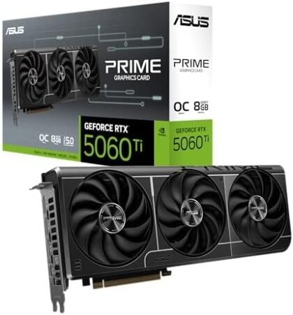 ASUS The SFF-Ready Prime GeForce RTX™ 5060 Ti 8GB GDDR7 OC Edition Graphics Card (PCIe® 5.0, 8GB GDDR7, HDMI®/DP 2.1, 2.5-Slot, Axial-tech Fans, Dual BIOS) : Electronics