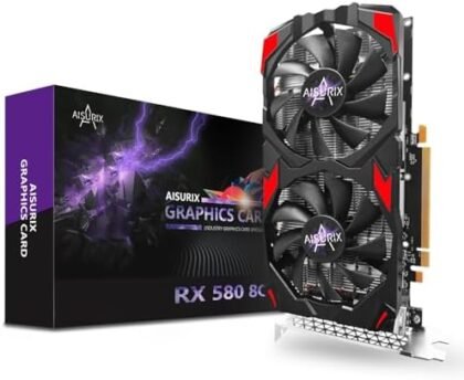 Kelinx AISURIX RX 580 Graphics Card, 2048SP, Real 8GB, GDDR5, 256 Bit, Pc Gaming Video Card, 2XDP, HDMI, PCI Express 3.0 with Freeze Fan Stop for Desktop Computer Gaming Gpu : Electronics