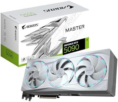 GIGABYTE AORUS GeForce RTX 5090 Master ICE 32G Graphics Card, WINDFORCE Cooling System, 32GB 512-bit GDDR7, GV-N5090AORUSM ICE-32GD Video Card : Electronics