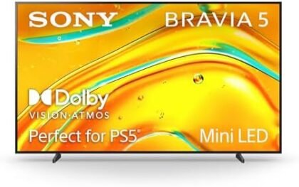 Sony BRAVIA 5 98 Inch TV, Mini LED, 4K Smart Google TV, XR Processor with AI Technology,120hz Television with Dolby Vision/Atmos, Exclusive Features for PlayStation®5, K-98XR50, 2025 Model : Electronics