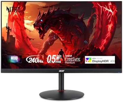 Acer 27" WQHD 240Hz 0.5ms AMD FreeSync Premium IPS Gaming Monitor (XV272U) : Electronics