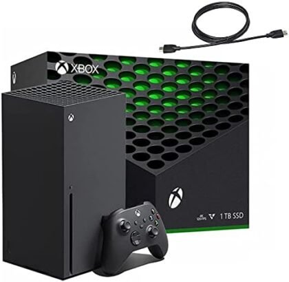 Microsoft Xbox Series X 1TB Gaming Console Console + 1 Wireless Controller - Backward Compatible with Thousands of Games, Fine-Tuned Performance, True 4K Gaming, Up to 120 FPS - HDMI_Cable : Video Games