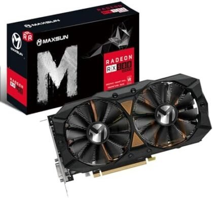maxsun AMD Radeon RX 580 8GB 2048SP GDDR5 Computer Video Graphics Card GPU for PC Gaming 256-Bit DirectX 12 DVI, HDMI, DisplayPort Multi Monitors Extend (Black) : Electronics