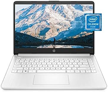 HP 14 Laptop, Intel Celeron N4020, 4 GB RAM, 64 GB Storage, 14-inch Micro-edge HD Display, Windows 11 Home, Thin & Portable, 4K Graphics, One Year of Microsoft 365 (14-dq0040nr, Snowflake White) : Electronics