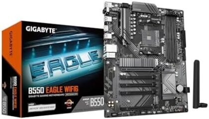 GIGABYTE B550 Eagle WIFI6 Motherboard, Supports AMD AM4 Ryzen 5000 Processors, ATX, DDR4, 2X M.2, PCIe 4.0, WIFI6, 1GbE LAN, EZ-Latch : Electronics