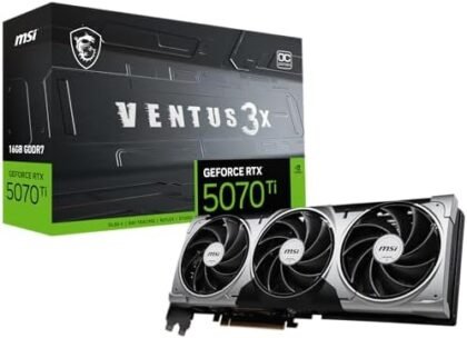 MSI Gaming RTX 5070 Ti 16G c 3X OC Graphics Card (16GB GDDR7, 256-bit, Extreme Performance: 2497 MHz, DisplayPort x 3 2.1a, HDMI 2.1b, NVIDIA Blackwell Architecture) : Electronics