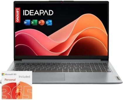 Lenovo IdeaPad 1i Laptop with Microsoft 365 Home and Business • 12GB RAM • 1TB Cloud Storage and 256GB SSD • Intel Core • 15 Anti-Glare Screen • WiFi-6 • 11HR Battery • Windows 11 • w/o Earbuds : Electronics