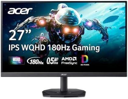 acer Nitro 27 Inch WQHD 2560 x 1440 IPS Gaming Monitor | AMD FreeSync | Up to 180Hz Refresh | Up to 0.5ms | DCI-P3 95% | HDR 10 Support | One Display Port 1.2 & Two HDMI 2.0 | KG271U N3bmiipx : Electronics