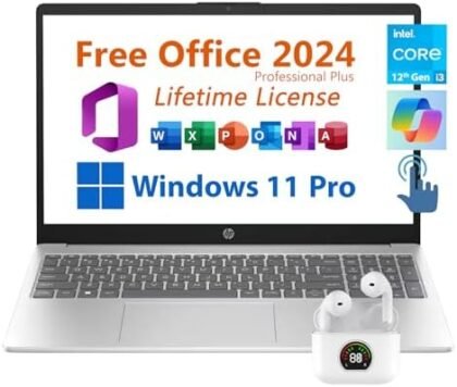 HP 15.6" Business Laptop, Free Microsoft Office 2024 Lifetime License, Copilot AI Chat, HD Touchscreen Display, Intel 6-Core i3-1215U 4.4 GHz, 16GB RAM, 1TB SSD, Long Battery Life, Windows 11 Pro : Electronics