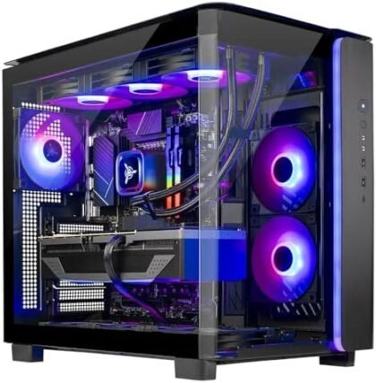 Skytech King 95 Gaming PC Desktop, Intel i7 14700F 2.1 GHz (5.3GHz Turbo), NVIDIA RTX 5070 Ti 16GB, 2TB Gen4 NVMe SSD, 32GB DDR5 RAM 6000 RGB, 850W Gold PSU, 360mm ARGB AIO, Wi-Fi, Win 11 : Electronics