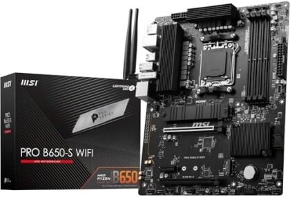 MSI PRO B650-S WiFi V1 Motherboard, ATX - Supports AMD Ryzen 9000/8000 / 7000 Series Processors, AM5 - DDR5 Memory Boost 6000+MHz/OC, 2 x PCIe 4.0 x16, 2 x M.2 Gen4, Wi-Fi 6E : Electronics