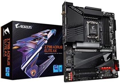 GIGABYTE Z790 AORUS Elite AX (LGA 1700/ Intel Z790/ ATX/ DDR5/ Quad M.2/ PCIe 5.0/ USB 3.2 Gen2X2 Type-C/Intel WiFi 6E/ 2.5GbE LAN/Q-Flash Plus/PCIe EZ-Latch/Gaming Motherboard) : Electronics
