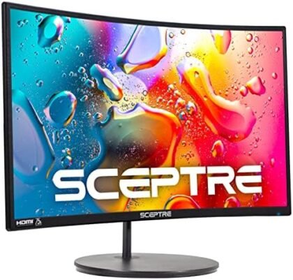 Sceptre Curved 24-inch Gaming Monitor 1080p R1500 98% sRGB HDMI x2 VGA Build-in Speakers, VESA Wall Mount Machine Black (C248W-1920RN Series) : Electronics