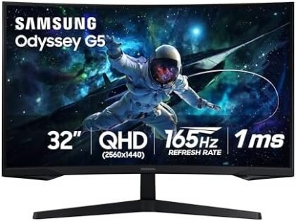 Samsung 32" Odyssey G55C Series QHD 1000R Curved Gaming Monitor, 1ms(MPRT), HDR10, 165Hz, AMD Radeon FreeSync, Eye Care, Glare Free, Sharp Resolution LS32CG550ENXZA : Electronics